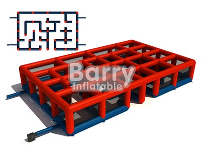 Outdoor giant 10m Kids play game red inflatable maze for sale BY-IG-035